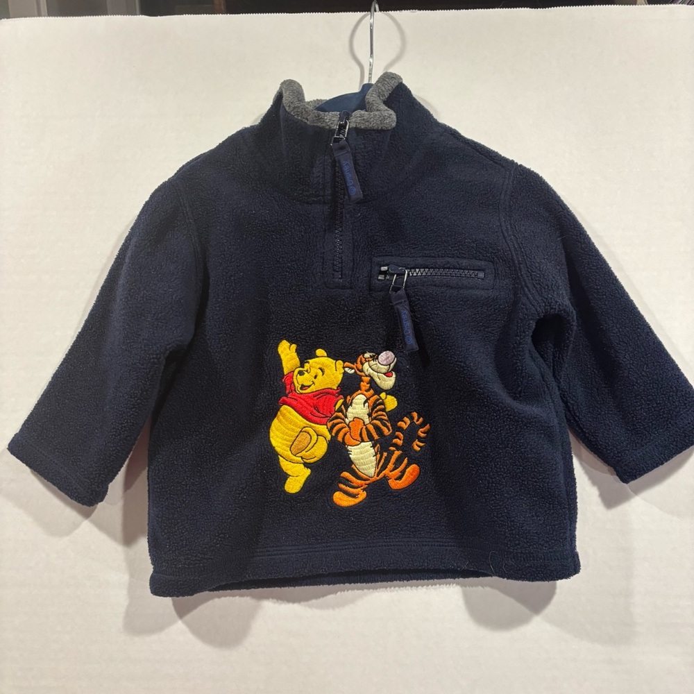 Vintage Disney Pooh Kids Navy Fleece pullover